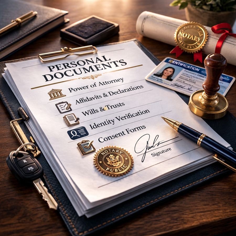 Mobile notary Charlotte NC — personal documents